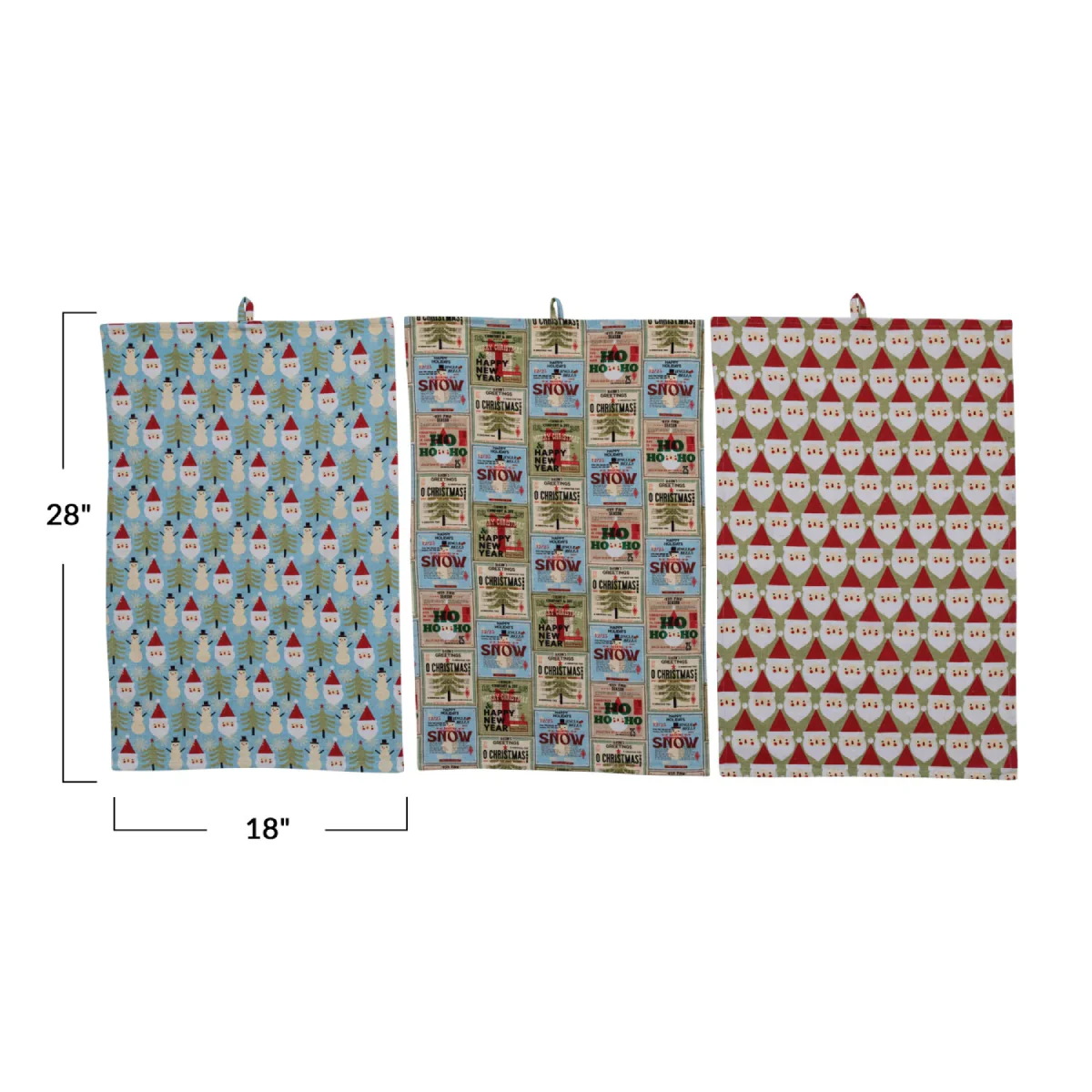 Creative Co-op 28" x 18" Printed Tea Towel (Set of 3) - Multicolor - Image 2