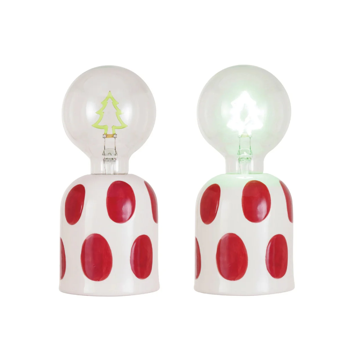 Creative Co-op Lamp with LED Tree Shape Filament Light Bulb - Red/White - Image 2