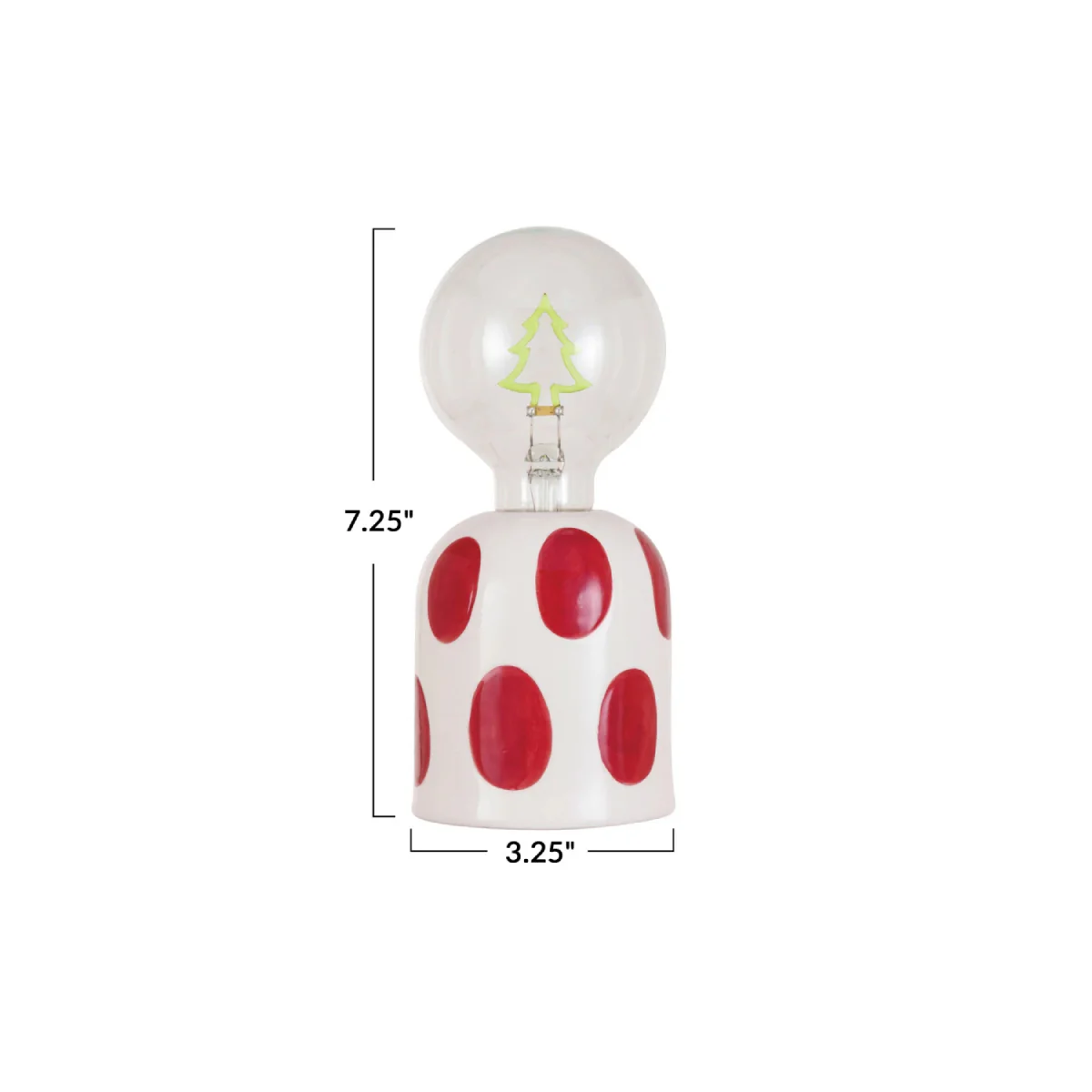 Creative Co-op Lamp with LED Tree Shape Filament Light Bulb - Red/White - Image 3