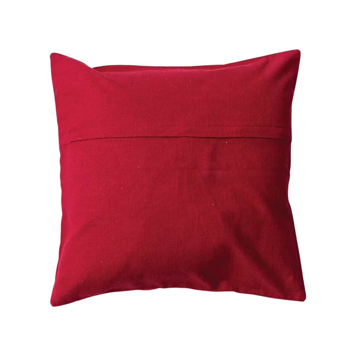 Creative Co-op Slub Pillow with Embroidered Christmas Trees and Beads - Red/White - Image 3