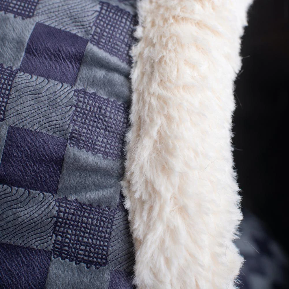 Cuddle Cave Cat Bed C44 For Cats & Puppy Dogs, Blue Checkered - Image 17