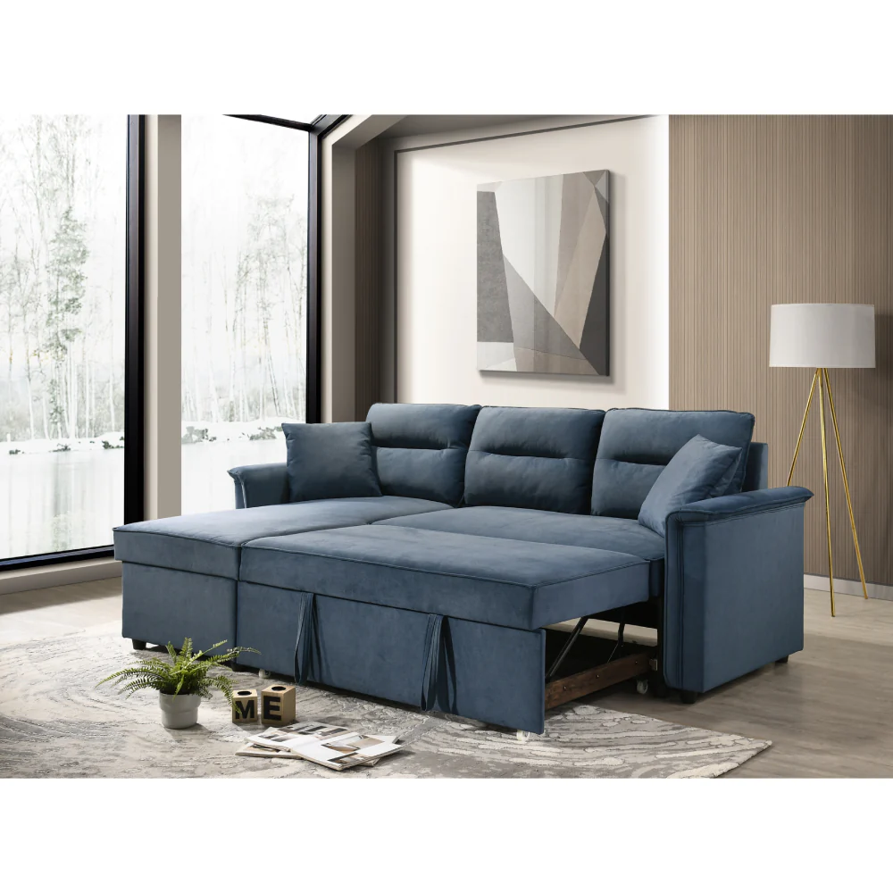 Delmar Chaise Sofa with Storage by Best Home - Blue - Image 2