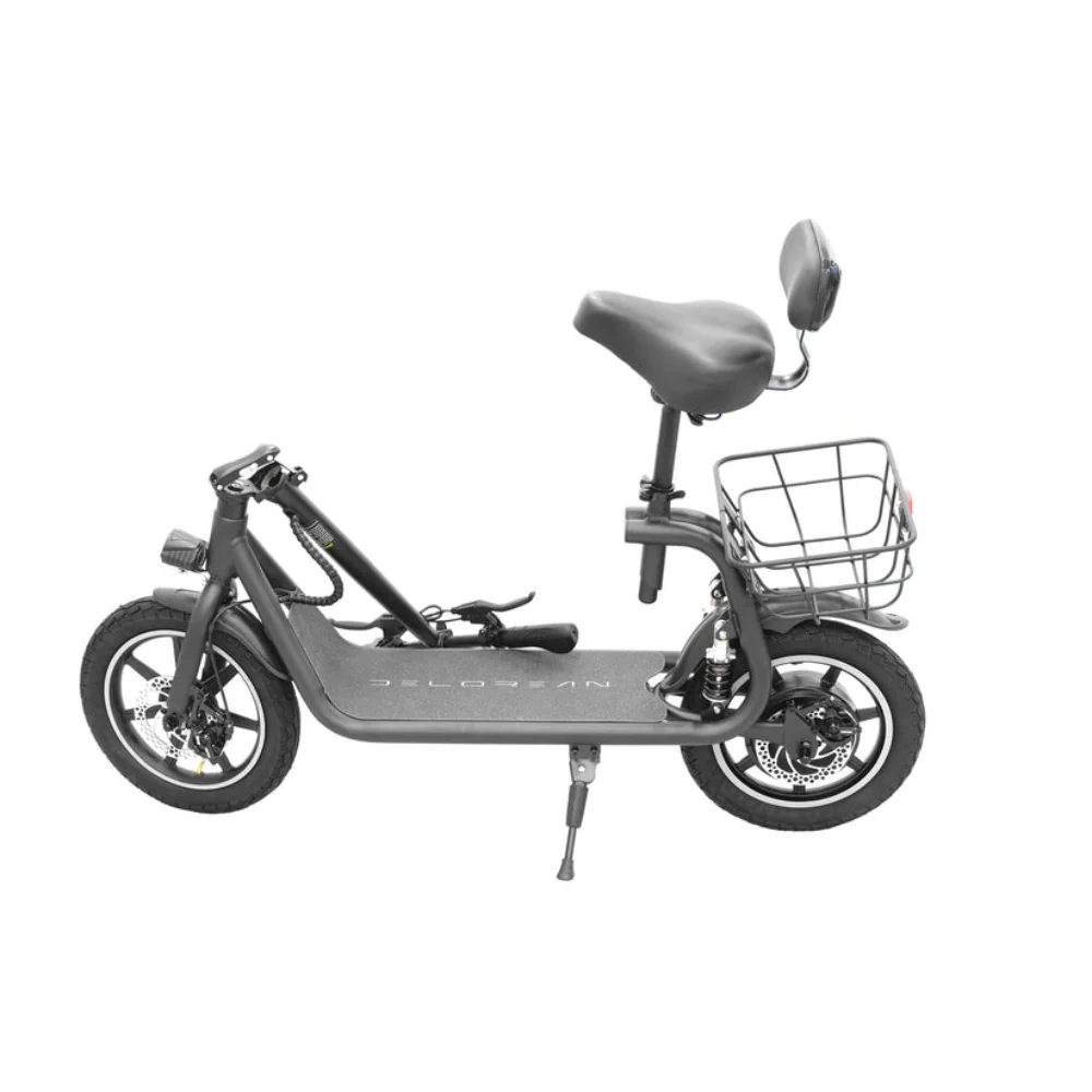 Delorean DS14-SMax Hybrid Seated Scooter with Large Color Display - Black - Image 3