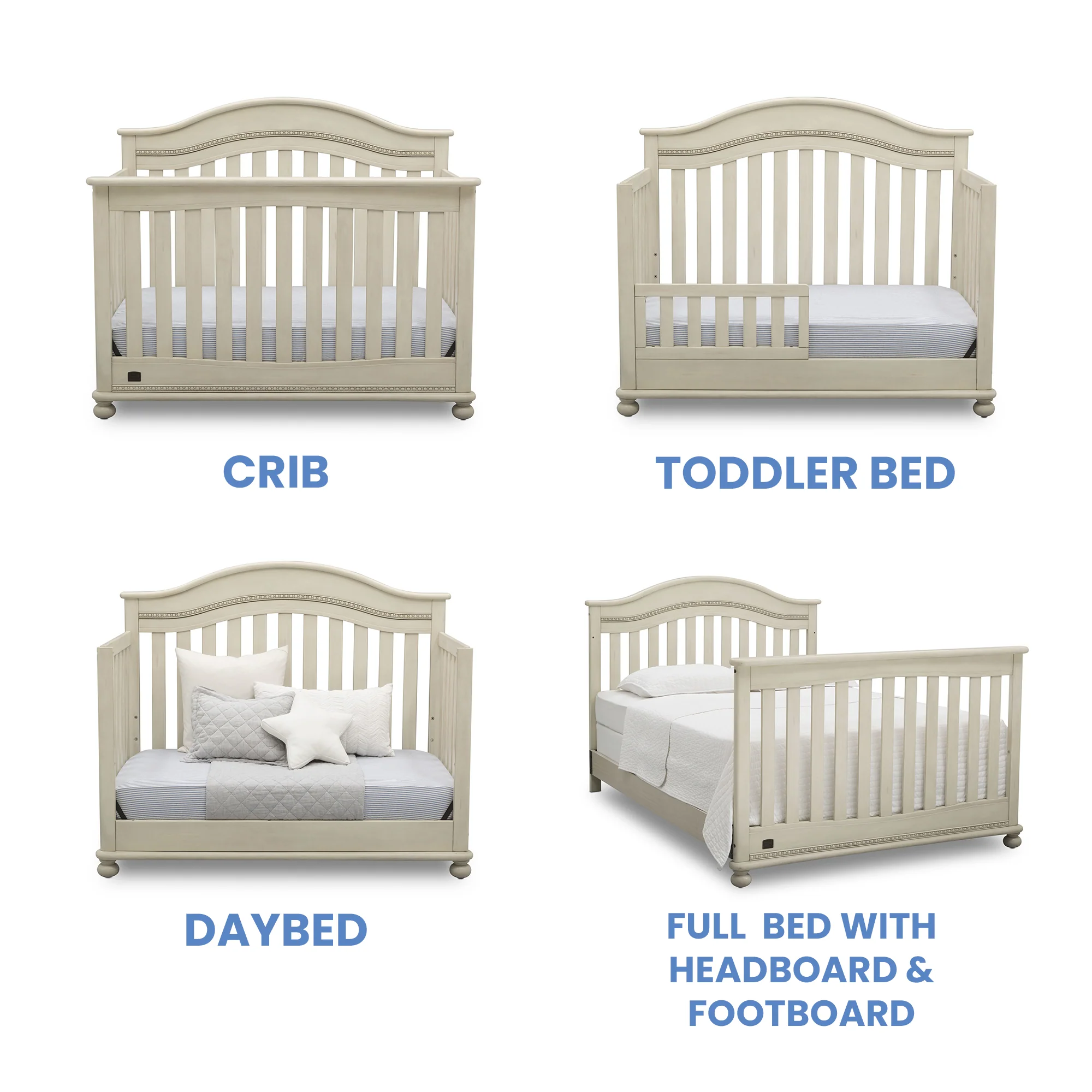 Delta Bristol 4in1 Convertible Crib -Antique White - Image 2