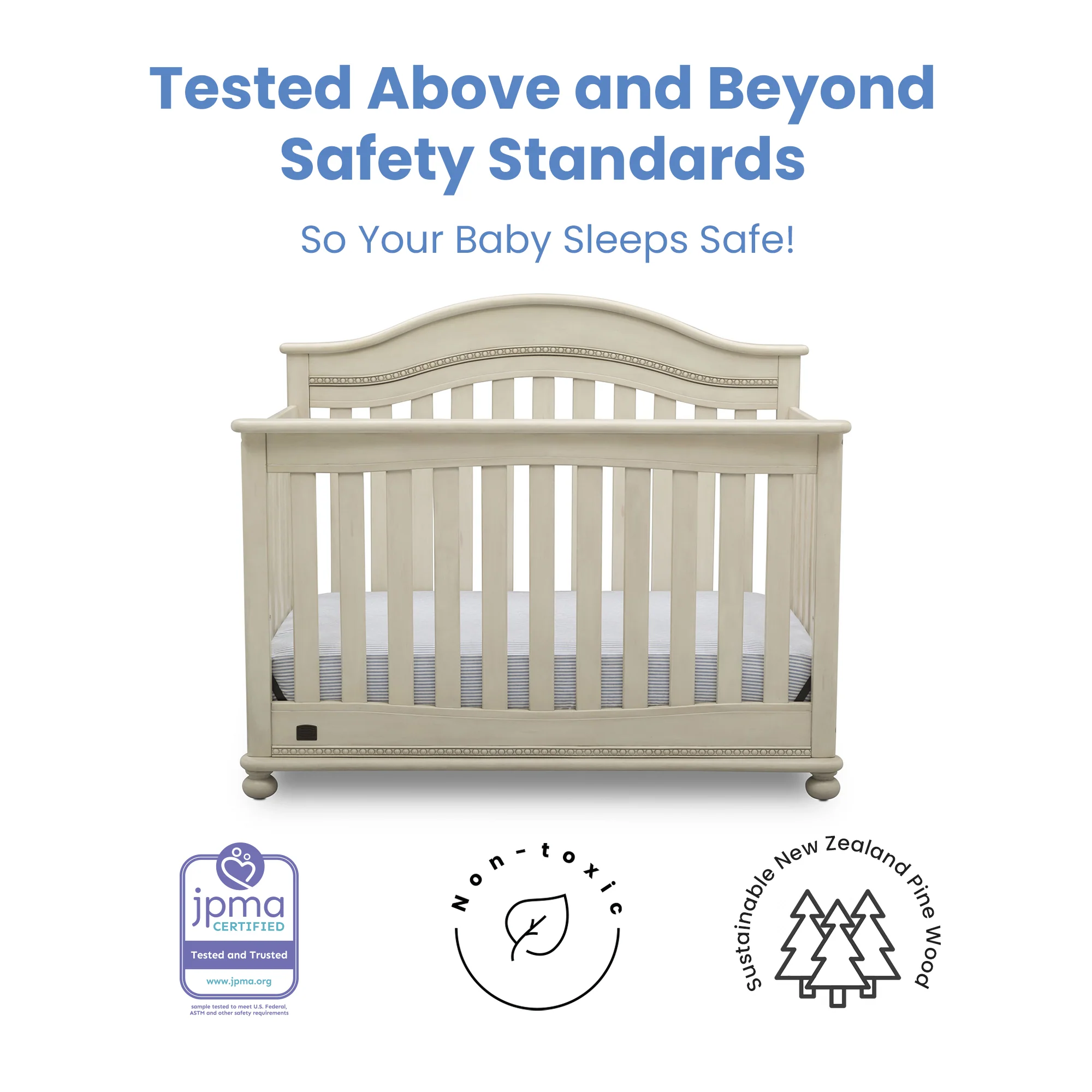Delta Bristol 4in1 Convertible Crib -Antique White - Image 3