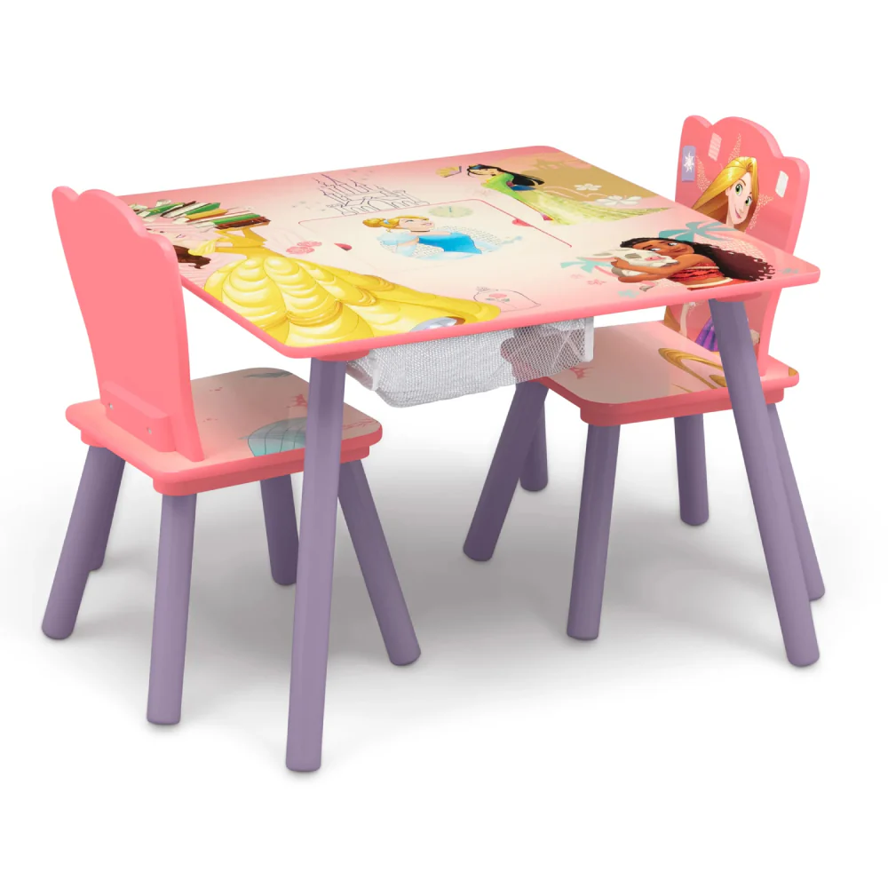 Delta Children Disney Princess Table and Chair Set with Storage - Image 2