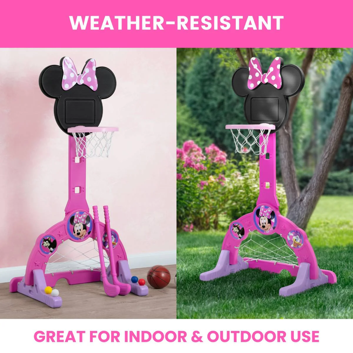 Delta Children Minnie Mouse 4-in-1 Sport Center Toy - Pink - Image 9