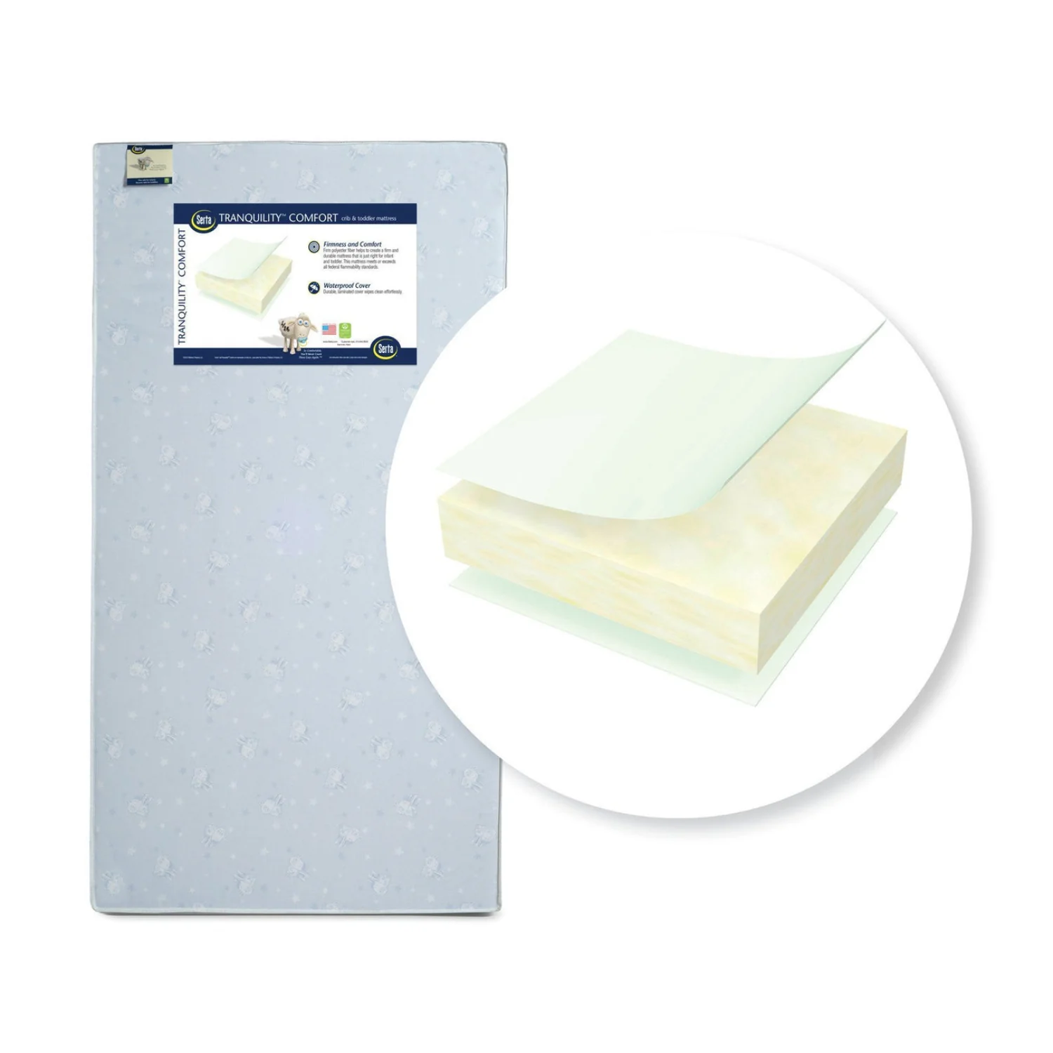 Delta Children Serta Tranquility Comfort Crib & Toddler Mattress - Image 3
