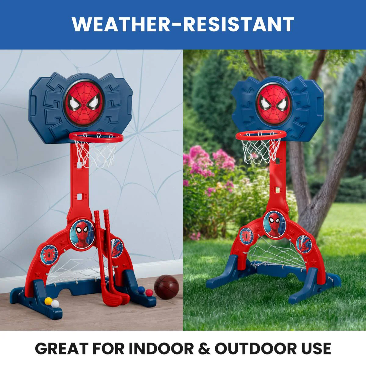 Delta Children Spider-Man 4-in-1 Sport Center Toy - Red/Blue - Image 9