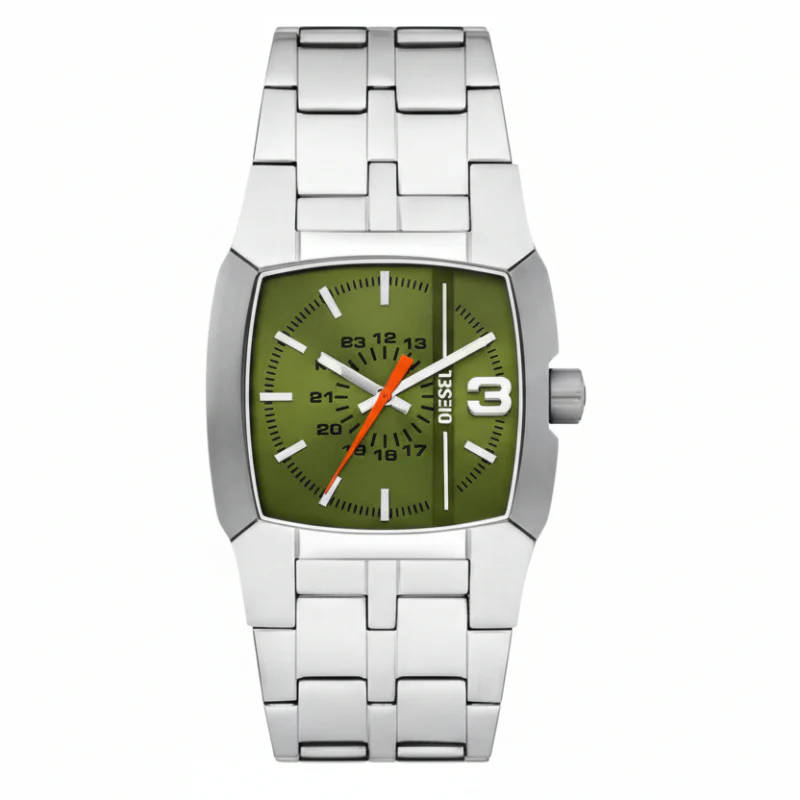 Diesel Cliffhanger Men's 36mm Silver Bracelet Watch - Green Dial