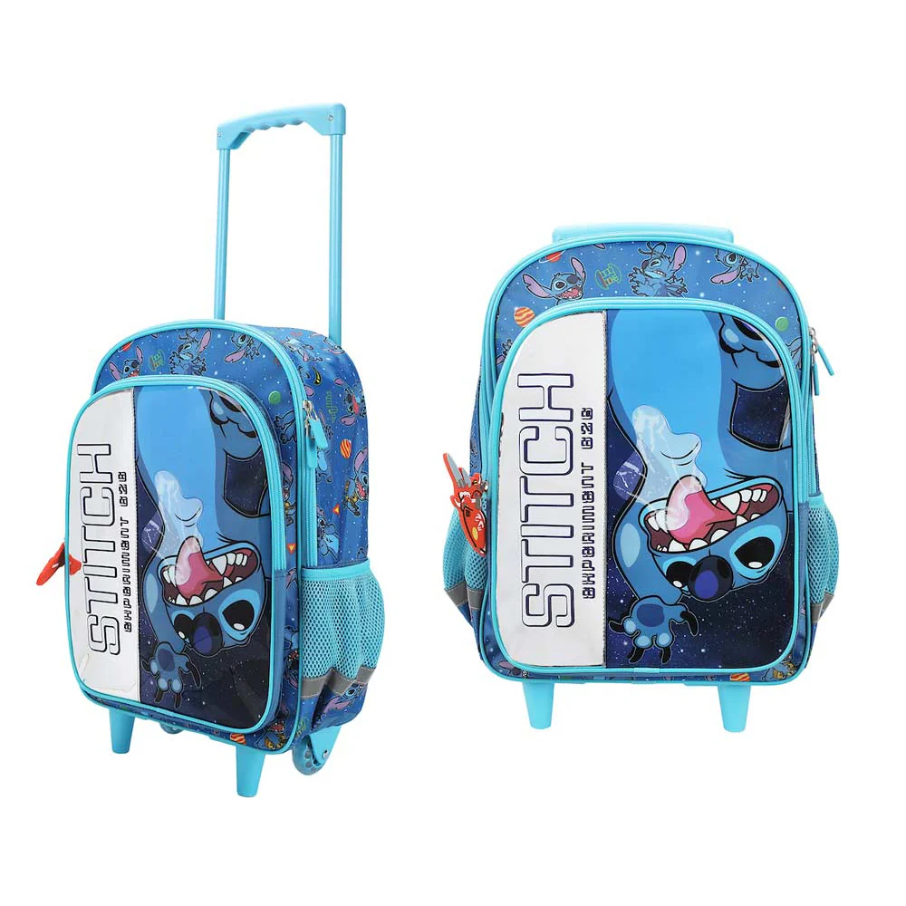 Disney Lilo & Stitch 20" Youth Trolley Backpack with Rolling Wheels - Blue - Image 2