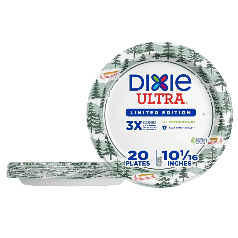 Dixie 10" Disposable Paper Plates (20-Count) - Image 3
