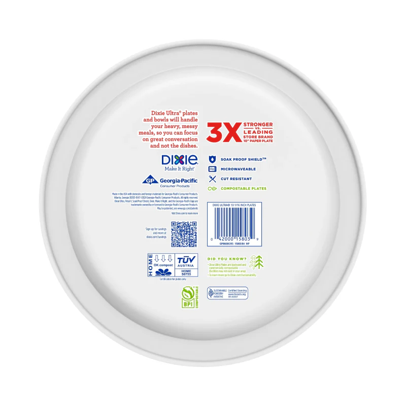 Dixie 10" Disposable Paper Plates (20-Count) - Image 6