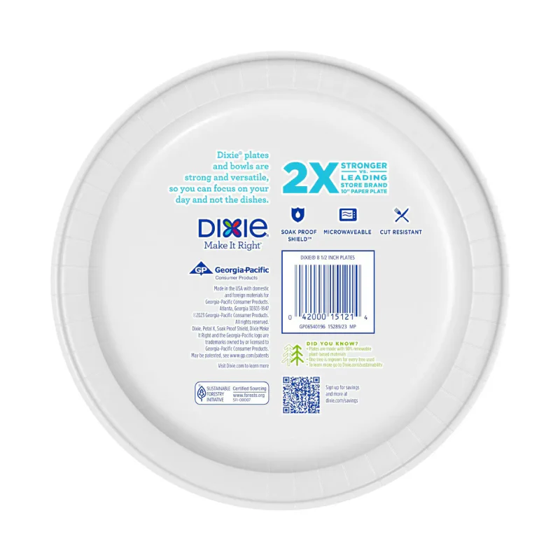 Dixie 8.5" Flowers Bloom Dinner Paper Plates (48-Count) - Image 3