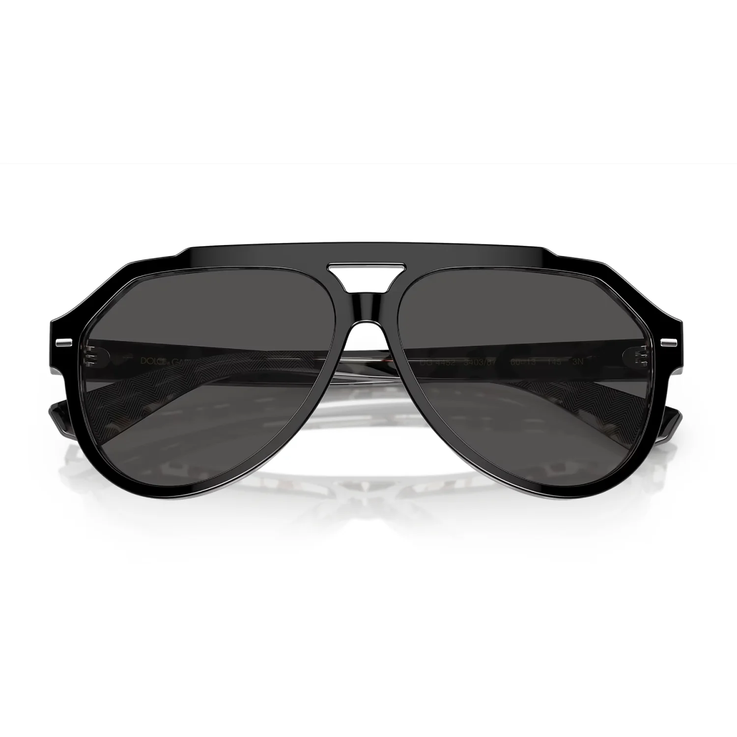 Dolce & Gabanna Men's DG4452 Pilot Solid Color Sunglasses - Black On Gray Havana/Dark Gray - Image 3