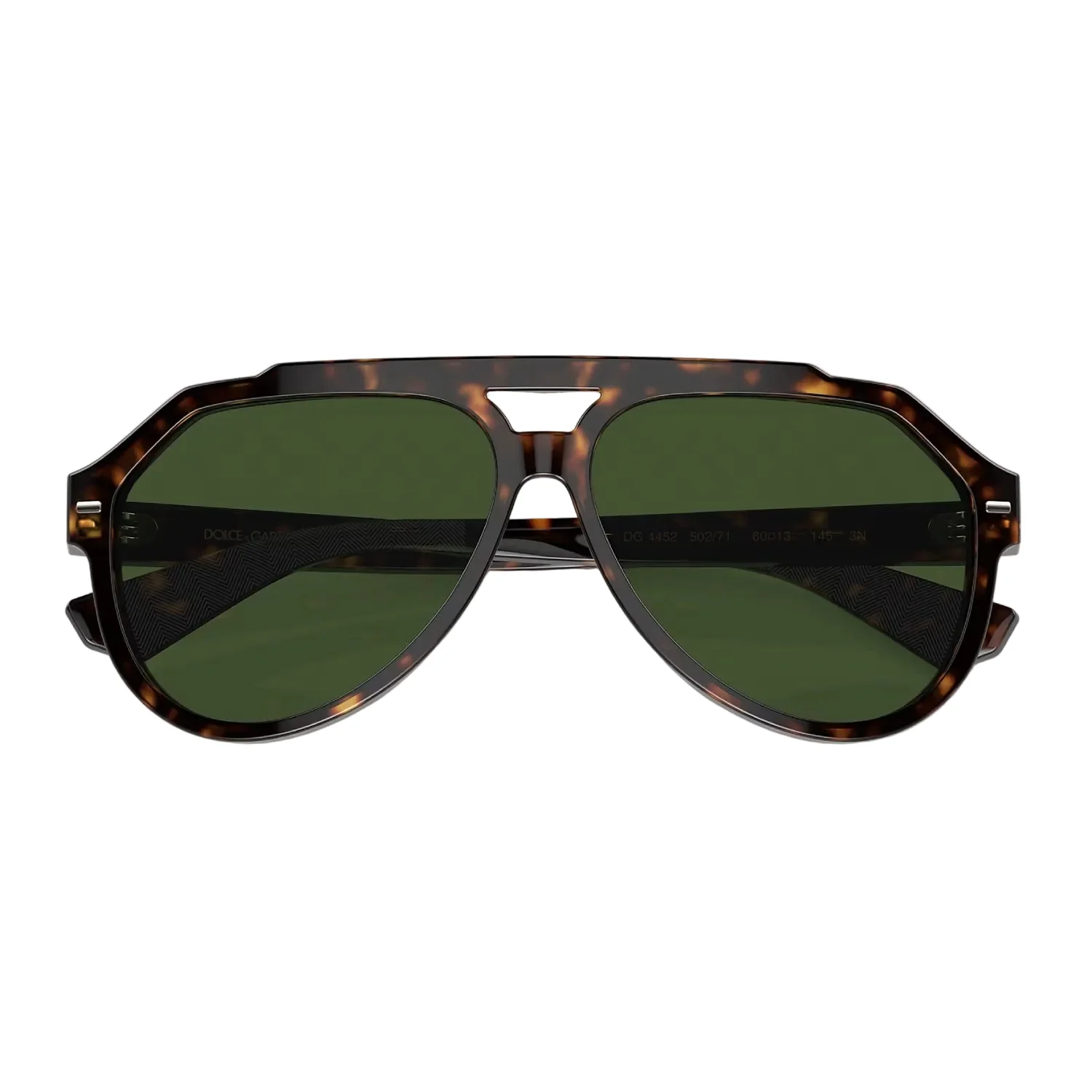 Dolce & Gabanna Men's DG4452 Pilot Solid Color Sunglasses - Havana/Dark Green - Image 3