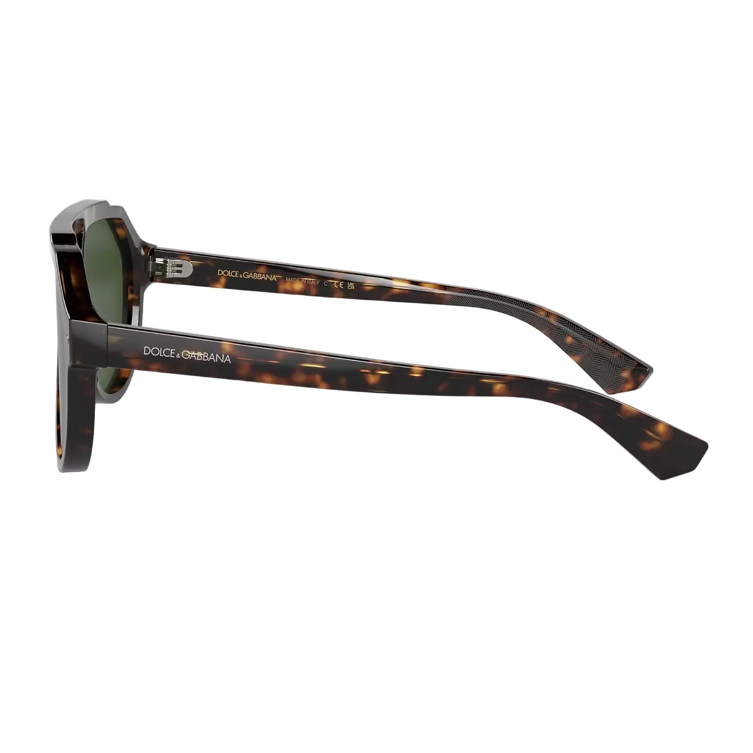 Dolce & Gabanna Men's DG4452 Pilot Solid Color Sunglasses - Havana/Dark Green - Image 4