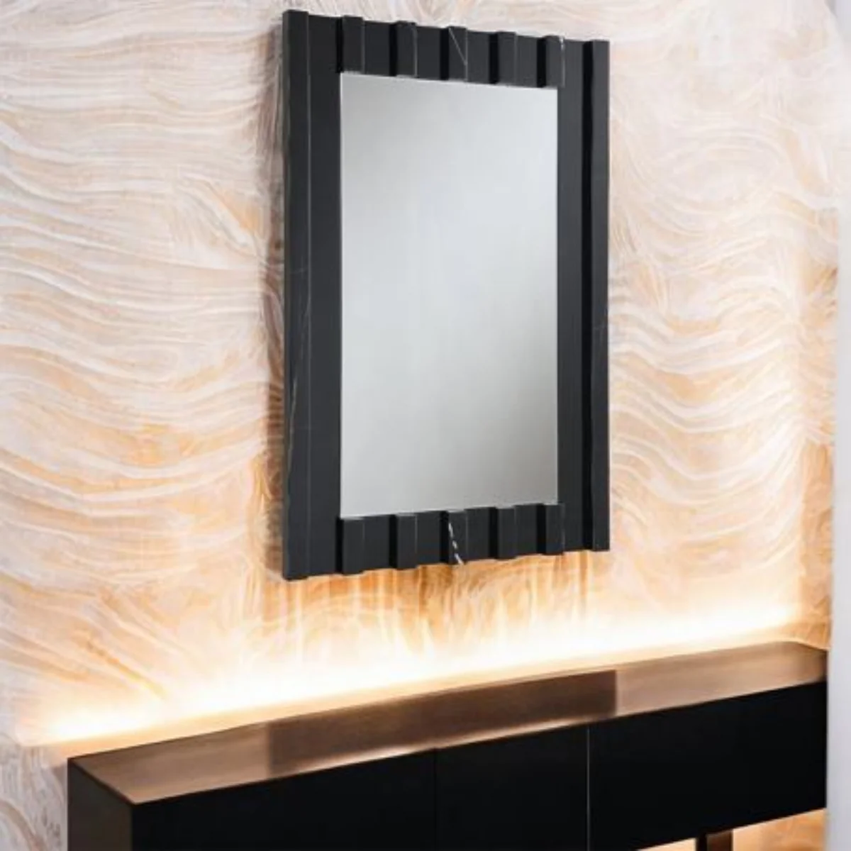 Drisana 47" x 32" Rectangular Accent Mirror by Acme Furniture - Black - Image 4