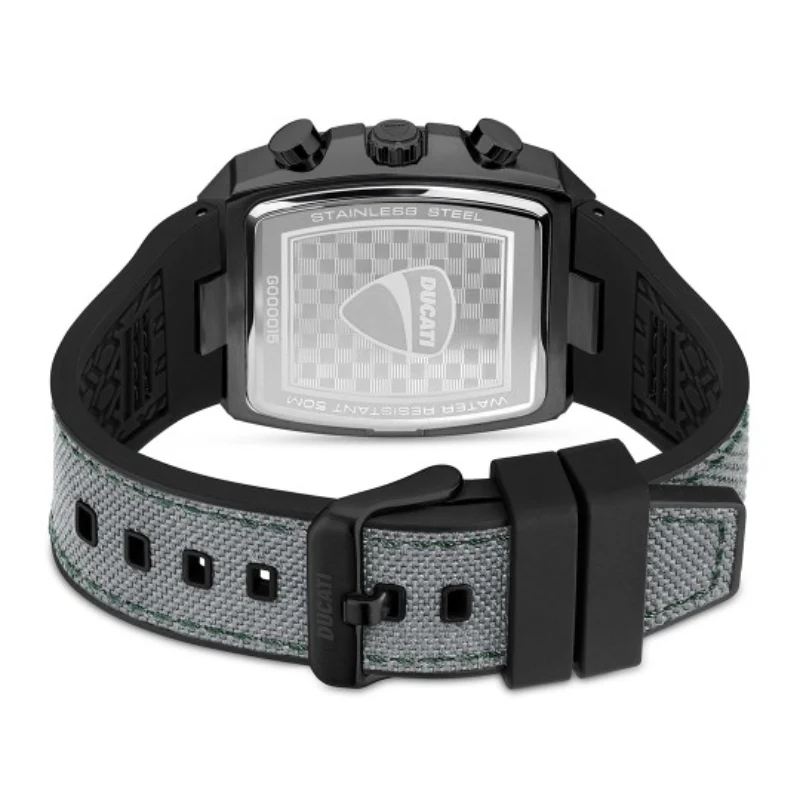 Ducati Men's 40mm Gray Strap Watch - Black Dial - Image 3
