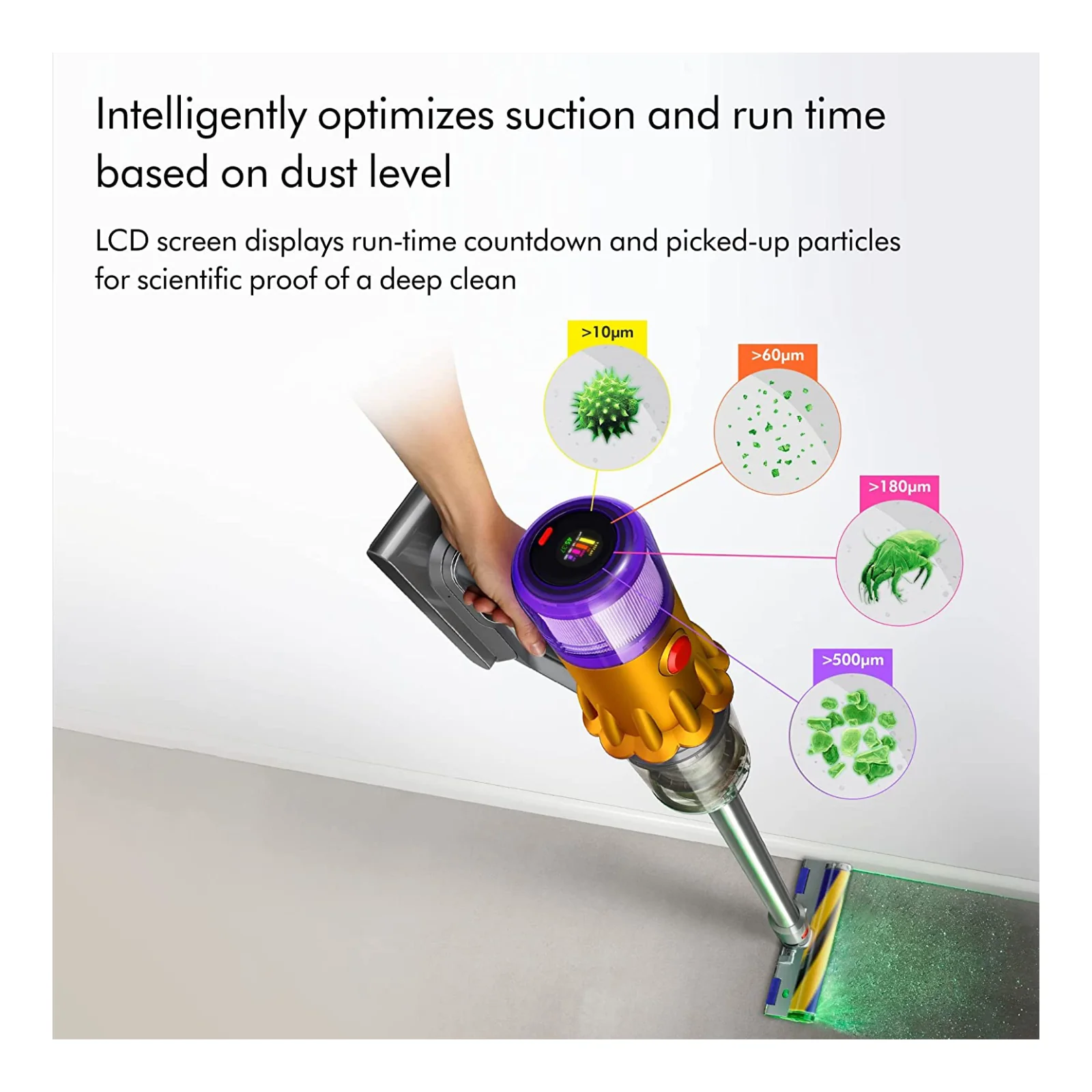 Dyson V12405863-01 V12 Detect Slim Cordless Stick Vacuum Cleaner - Yellow/Iron - Image 4