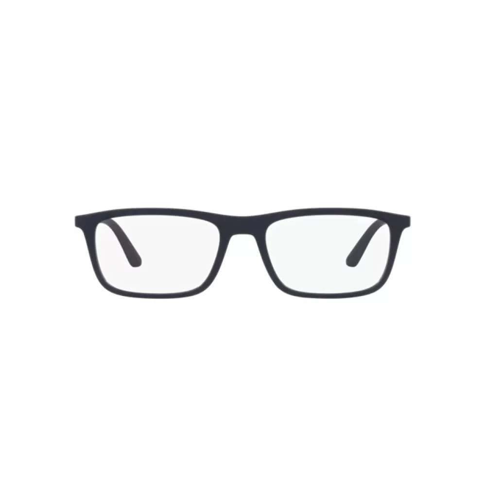 Emporio Armani Matte Blue Glasses with Clear Lens