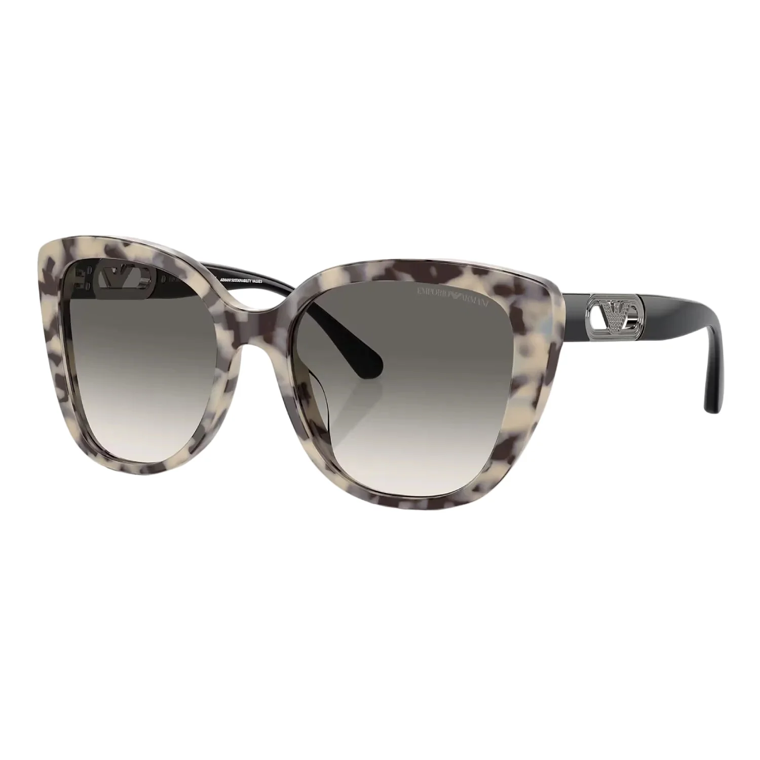 Emporio Armani Women's EA4214U Butterfly Gradient Sunglasses - Shiny Havana Cream/Gray Gradient