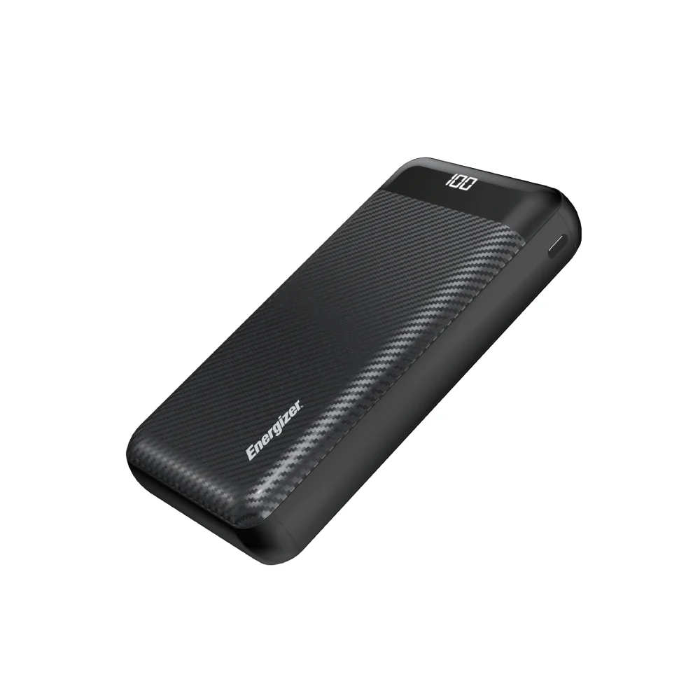 Energizer UE30068 15W Fast Charging Power Bank with USB-C & Dual USB-A - Black