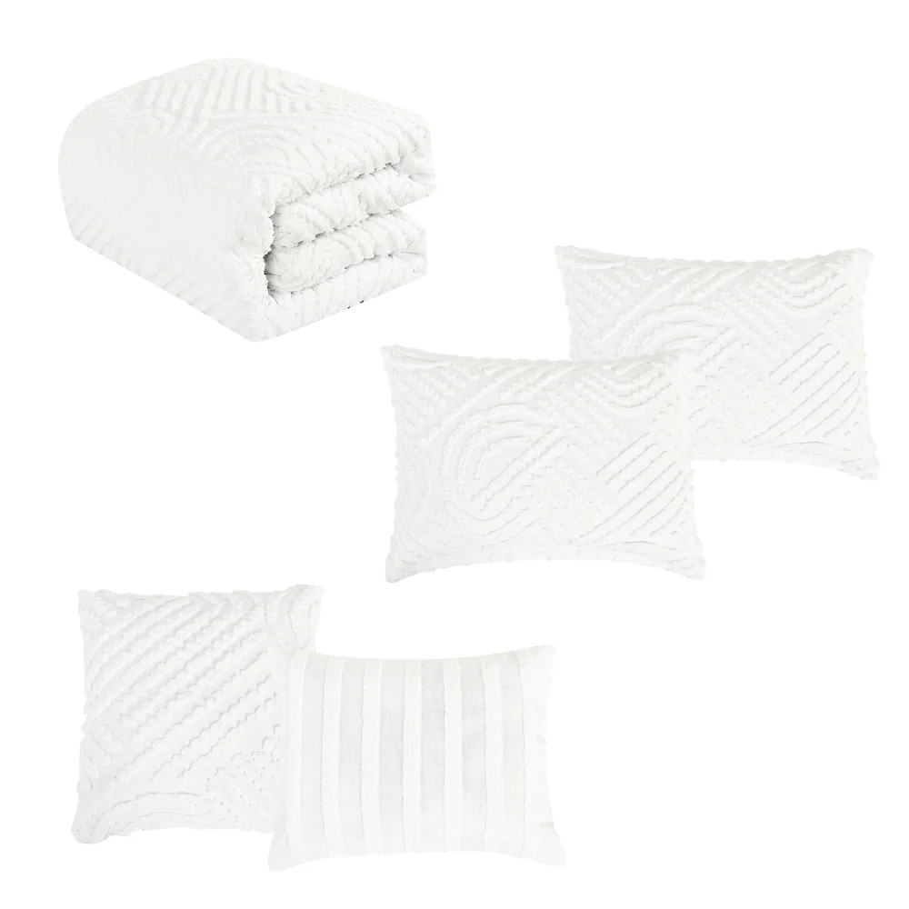 ESCA Arin Luxury Comforter Set (5-Piece) - White - Image 2