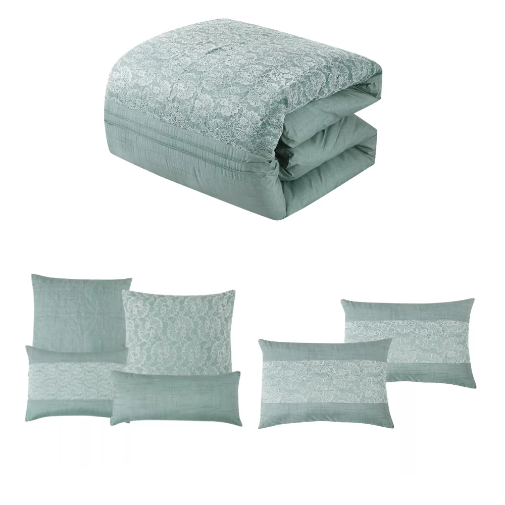 ESCA Brenda Comforter Set (7-Piece) - Green - Image 6