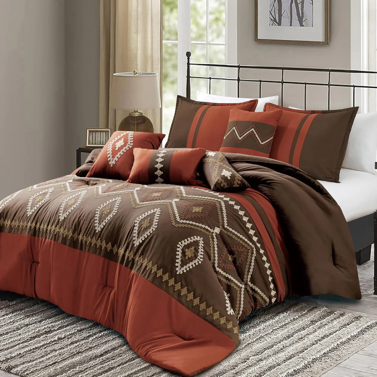 ESCA Chiriga Comforter Set (7-Piece) - Brown - Image 10
