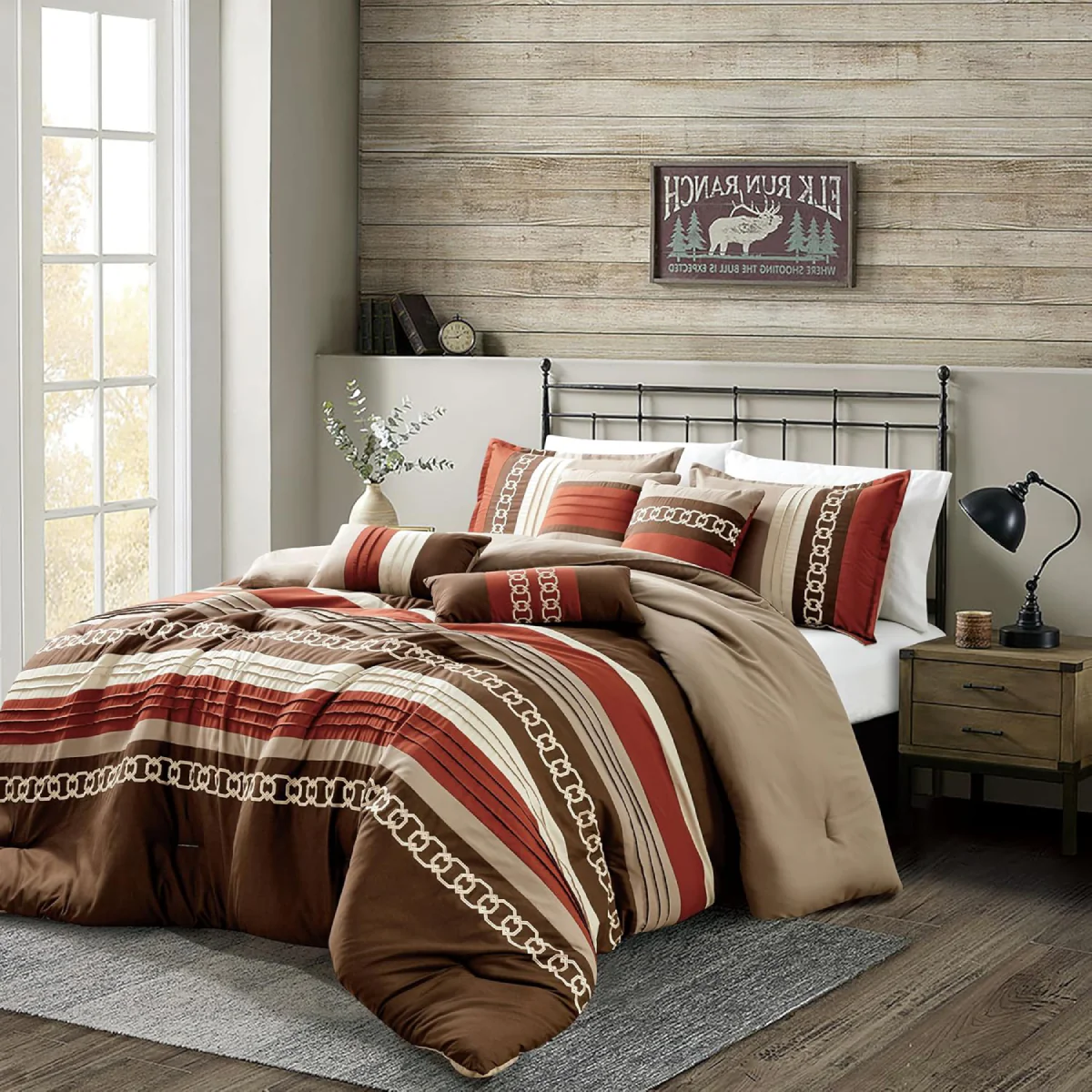 ESCA Chumana Comforter Set (7-Piece) - Brown - Image 10