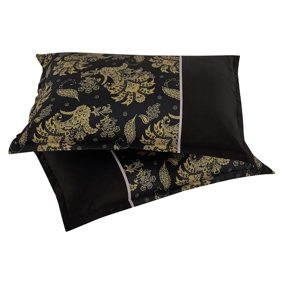 ESCA Dubh Comforter Set (7-Piece) - Black/Yellow - Image 2