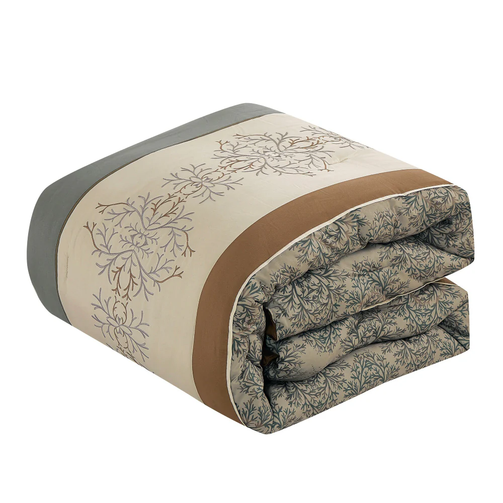 ESCA Dwan Luxury Comforter Set (7-Piece) - Brown/Gray - Image 3