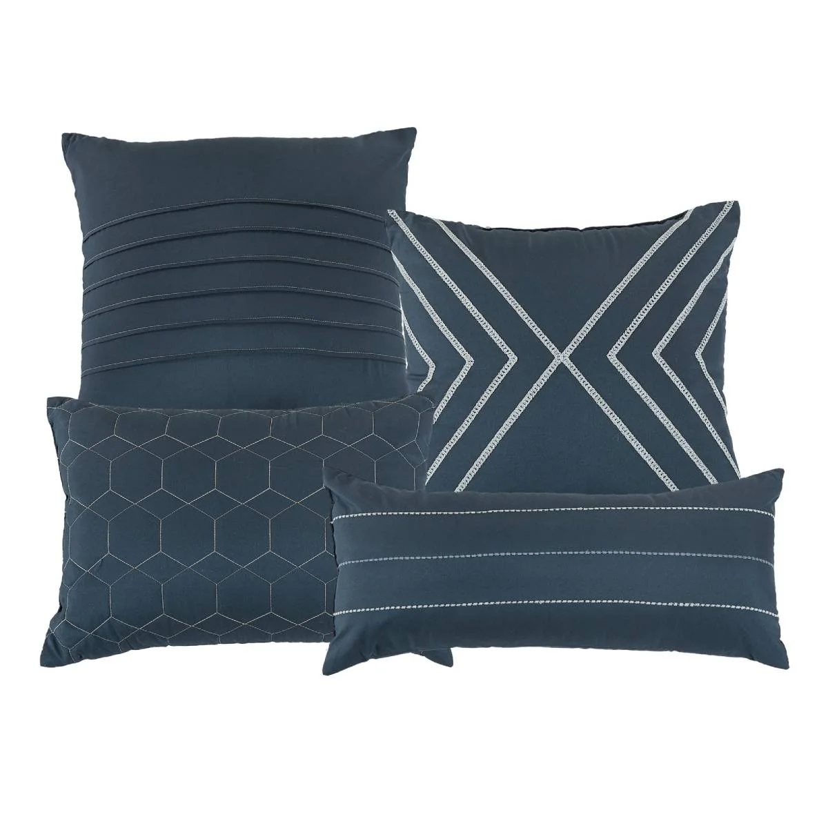 ESCA Idarah King Size Comforter Set (7- Pieces) - Navy - Image 4