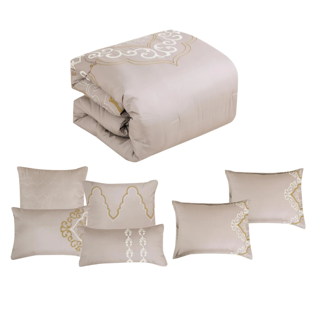 ESCA Mahalia Comforter Set (7-Piece) - Gray - Image 6
