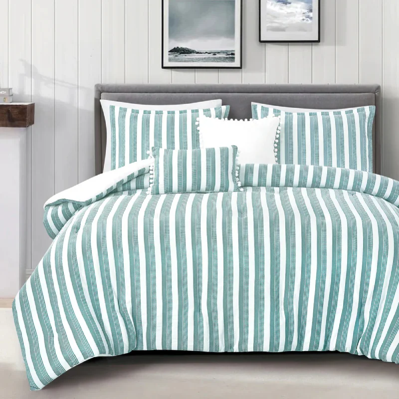 Esca Maisie Queen Size Reversible (5-Piece) Comforter Set - Blue - Image 3