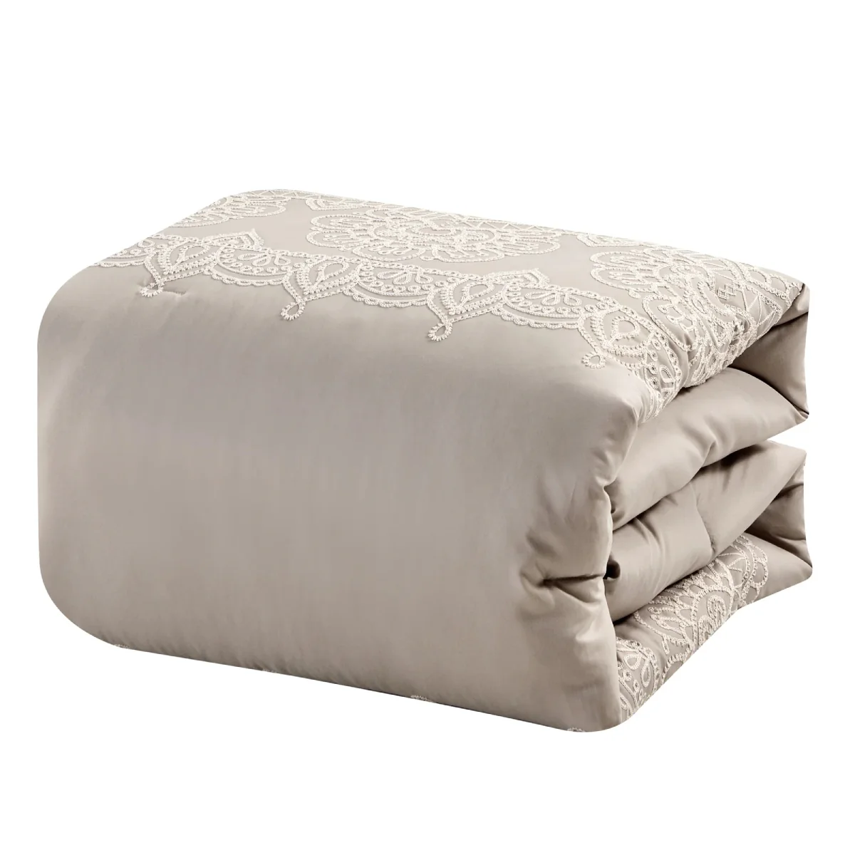 ESCA Marie King Size Comforter Set (7- Pieces) - Taupe - Image 2
