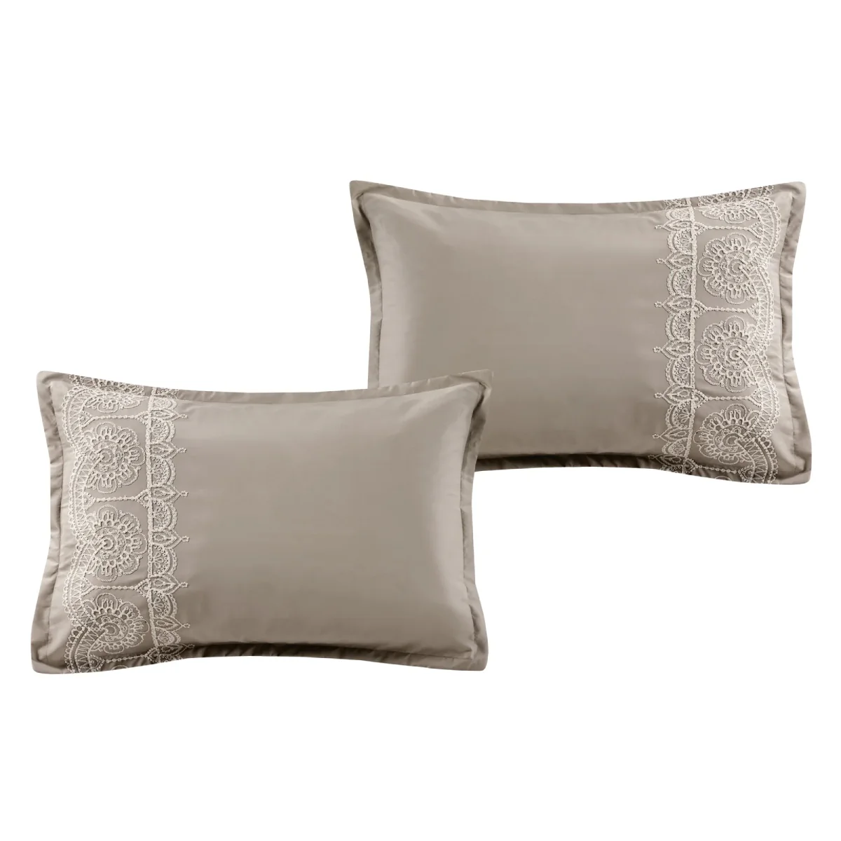 ESCA Marie King Size Comforter Set (7- Pieces) - Taupe - Image 3