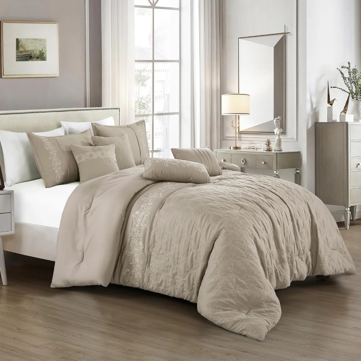 ESCA Ujana Comforter Set (7-Piece) - Beige - Image 5