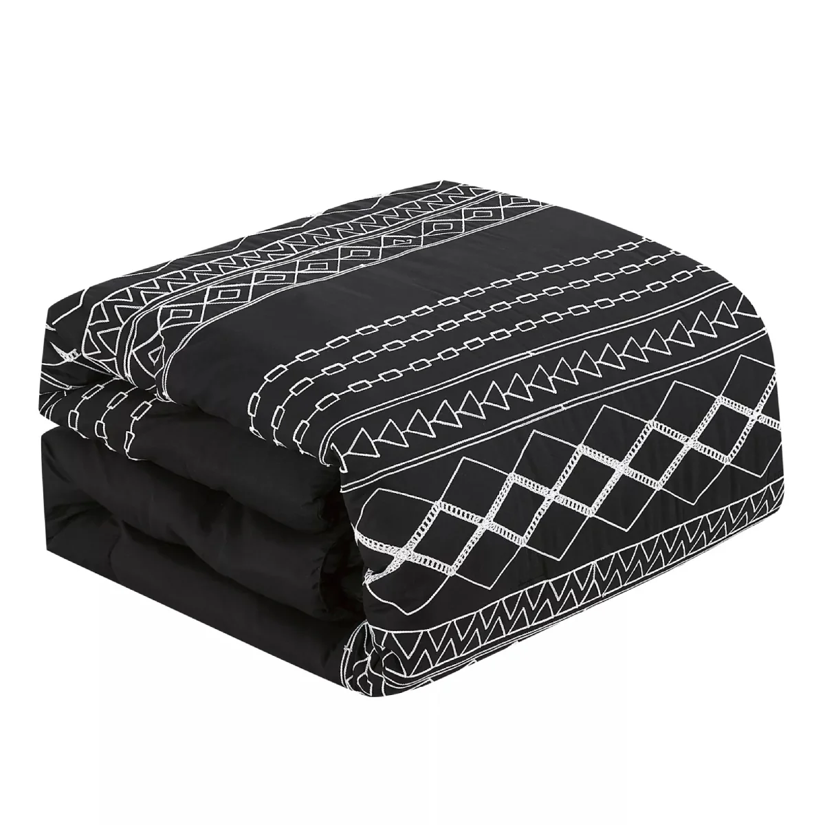 Esca Yihana Luxury King Size Comforter Set (7-Pieces) - Black/White - Image 2