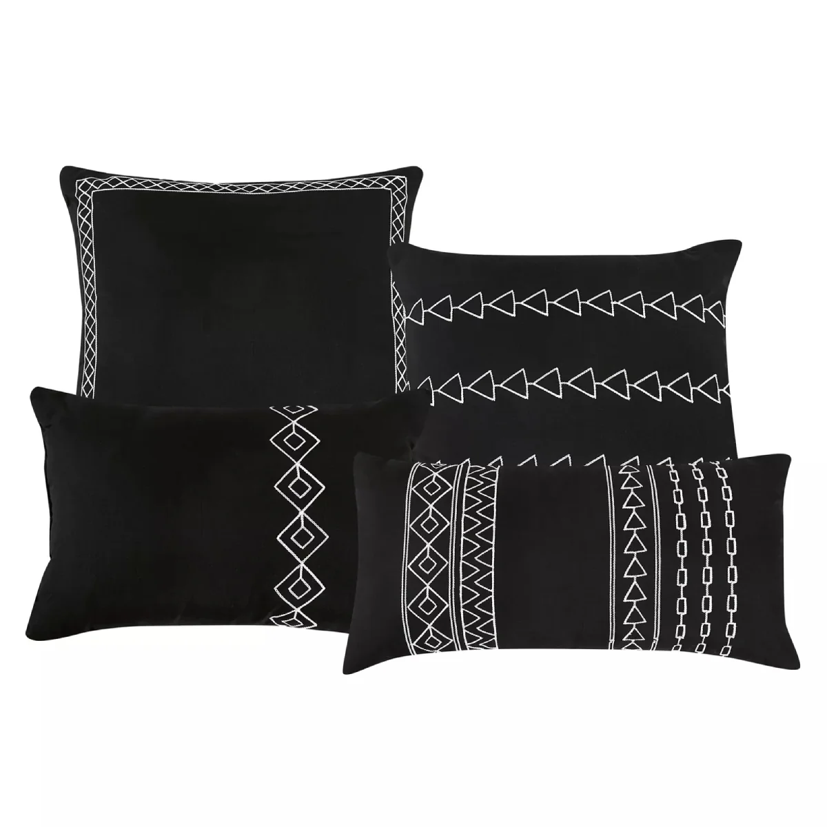 Esca Yihana Luxury King Size Comforter Set (7-Pieces) - Black/White - Image 3