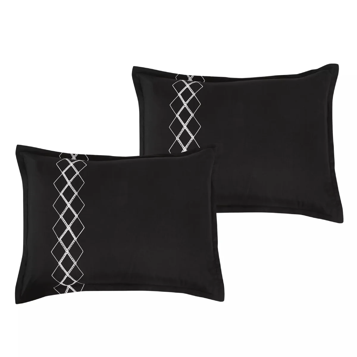 Esca Yihana Luxury King Size Comforter Set (7-Pieces) - Black/White - Image 4