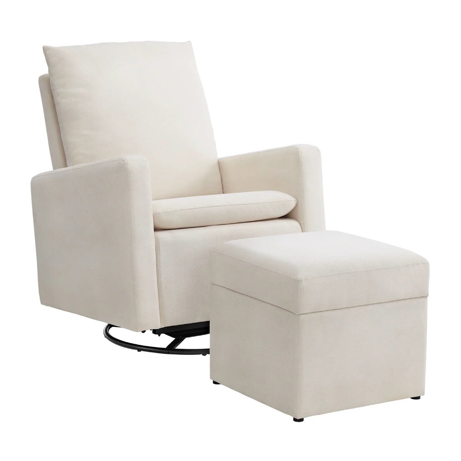 Everlee Upholstered Glider and Ottoman Set by Oxford Baby - Cream - Image 2