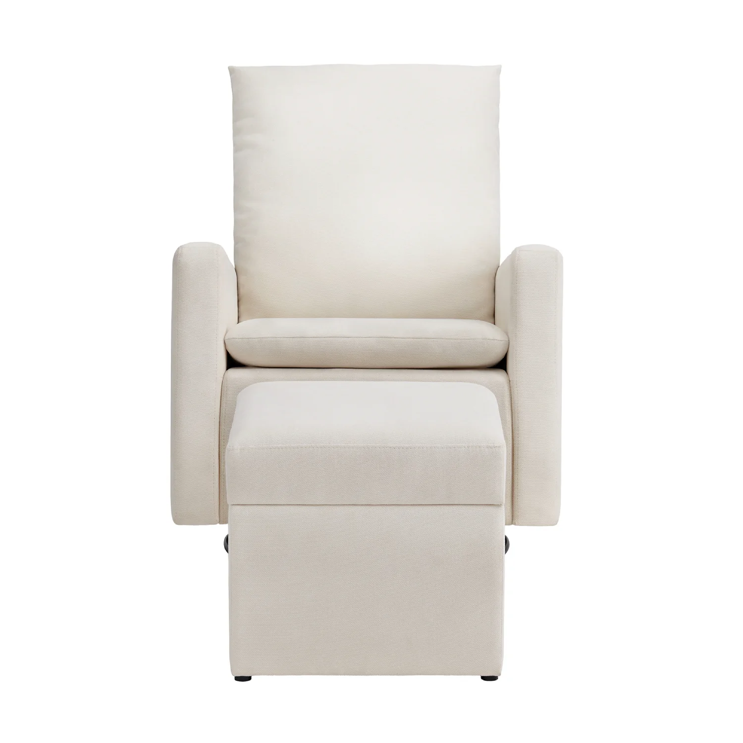 Everlee Upholstered Glider and Ottoman Set by Oxford Baby - Cream - Image 3