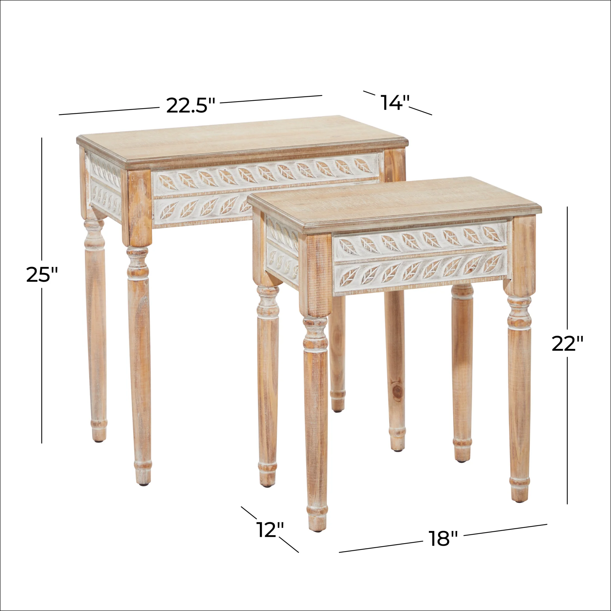 Farmhouse Accent Table Set of 2 by UMA Enterprises - Image 5