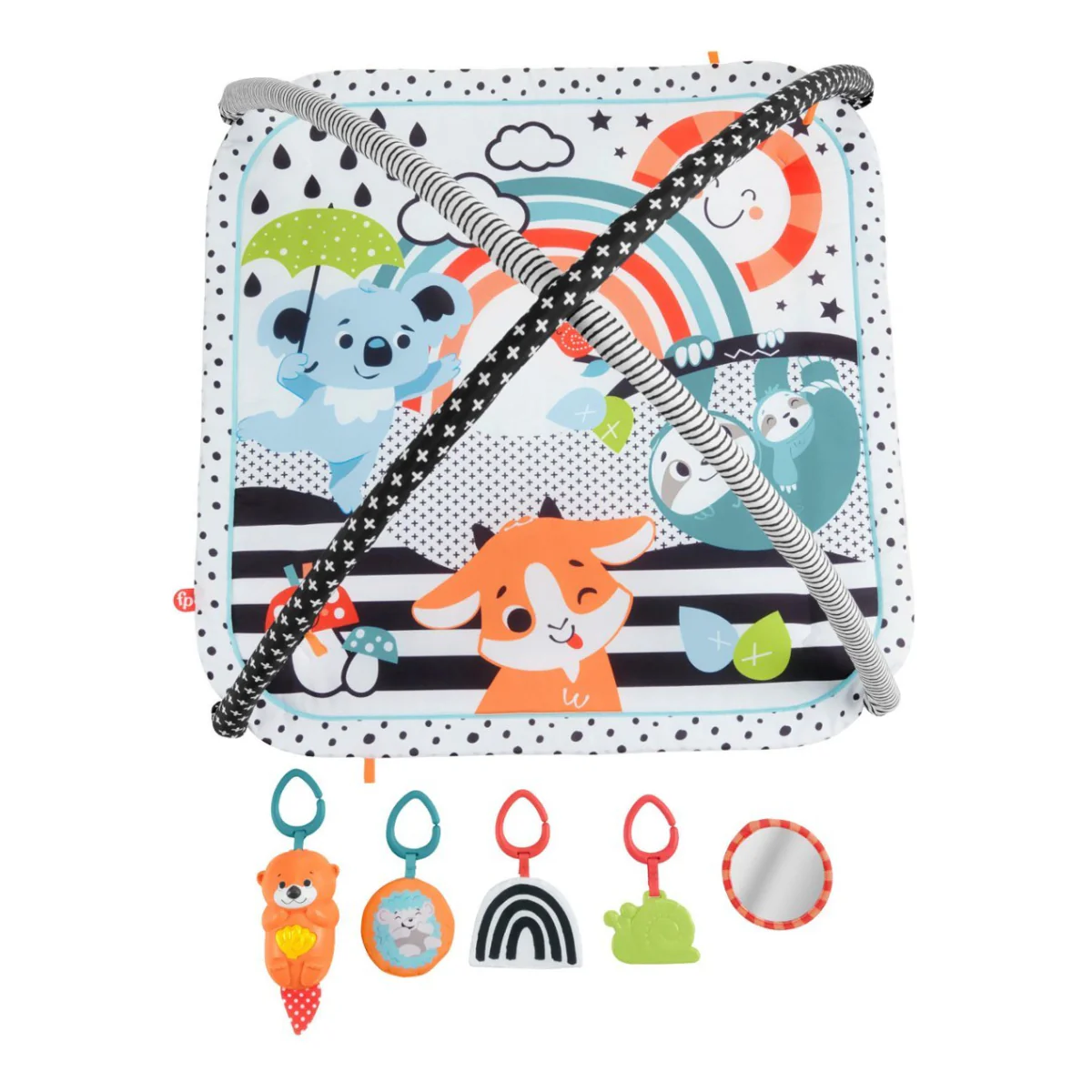 Fisher-Price 3-in-1 Music Glow and Grow Gym Infant Playmat with Lights and Removable Toys - Image 2
