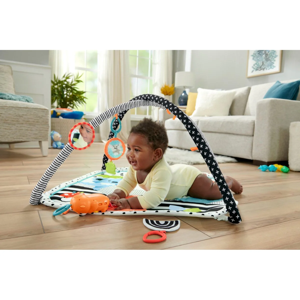 Fisher-Price 3-in-1 Music Glow and Grow Gym Infant Playmat with Lights and Removable Toys - Image 5