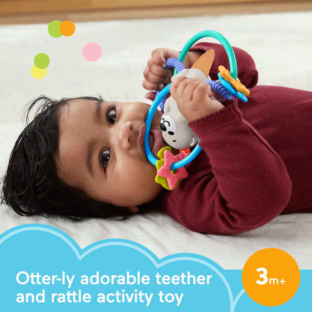 Fisher-Price Baby Rattle Twist and Teethe Otter Toy - Image 3