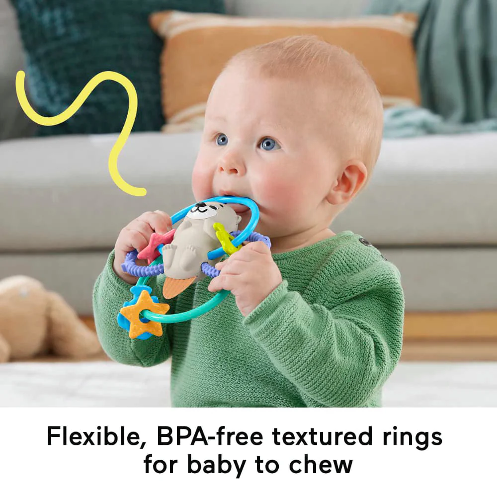 Fisher-Price Baby Rattle Twist and Teethe Otter Toy - Image 4