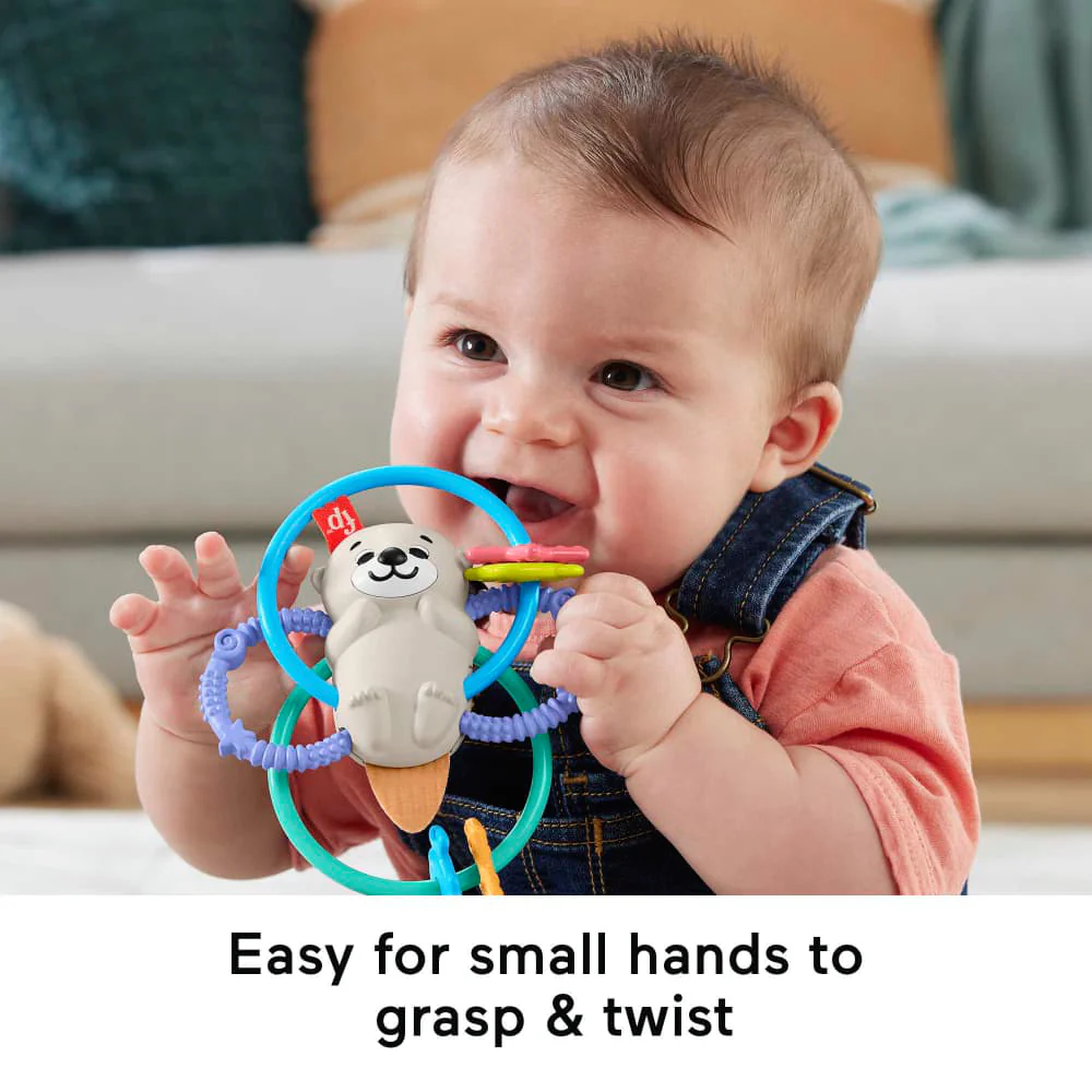 Fisher-Price Baby Rattle Twist and Teethe Otter Toy - Image 6